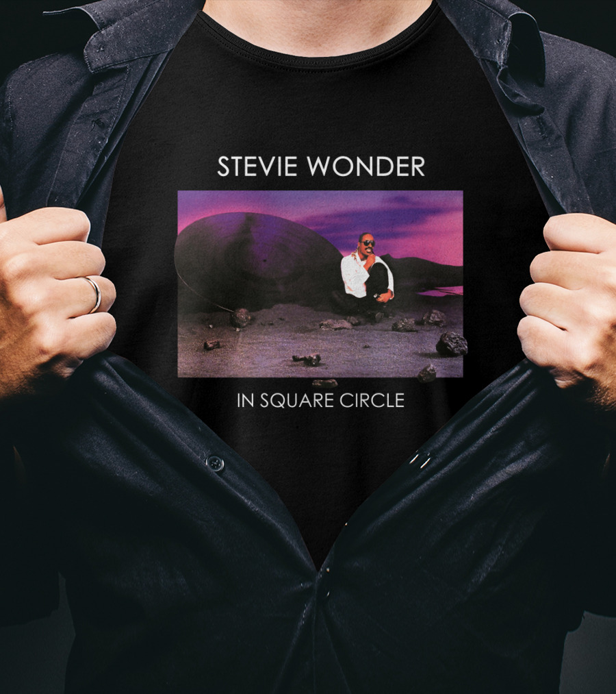 Stevie Wonder In Square Circle T-Shirt