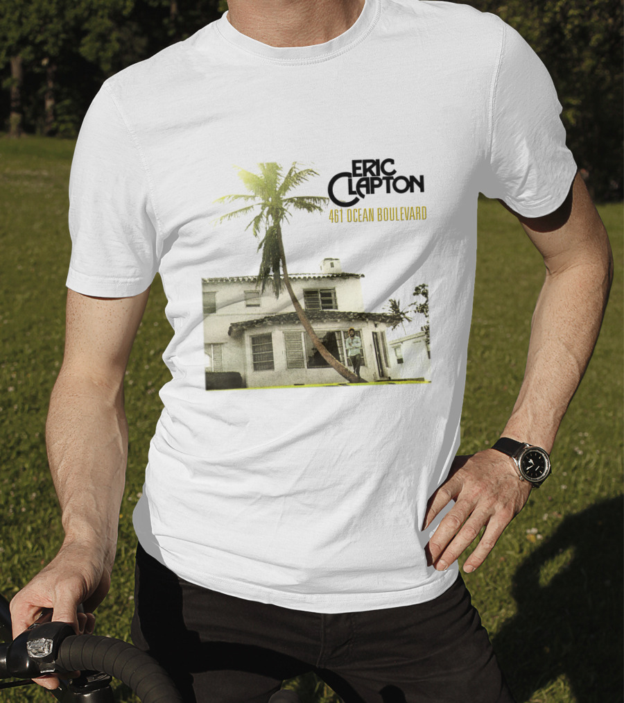 Eric Clapton 461 Ocean Boulevard Album Cover Palm Tree House T-Shirt