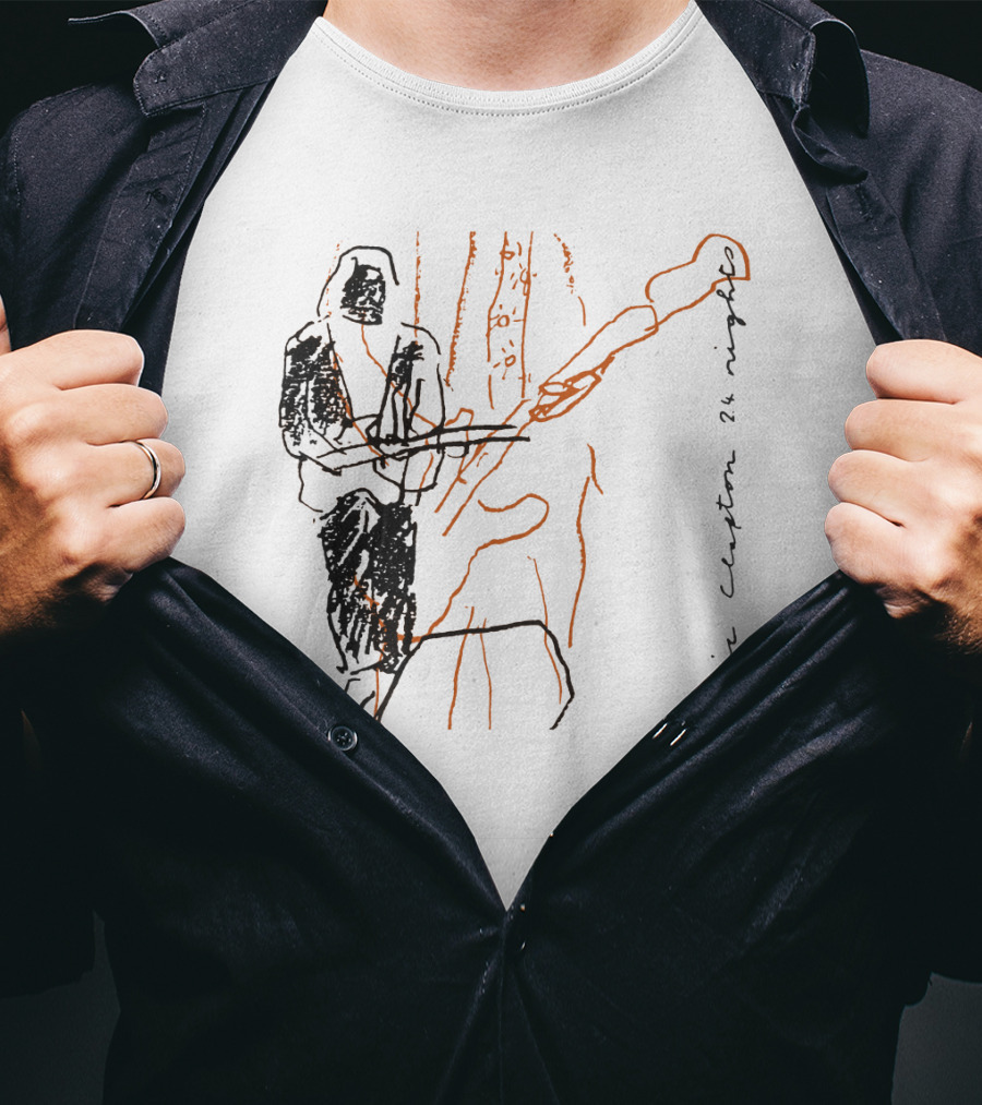 Eric Clapton 24 Nights Line Sketch T-Shirt