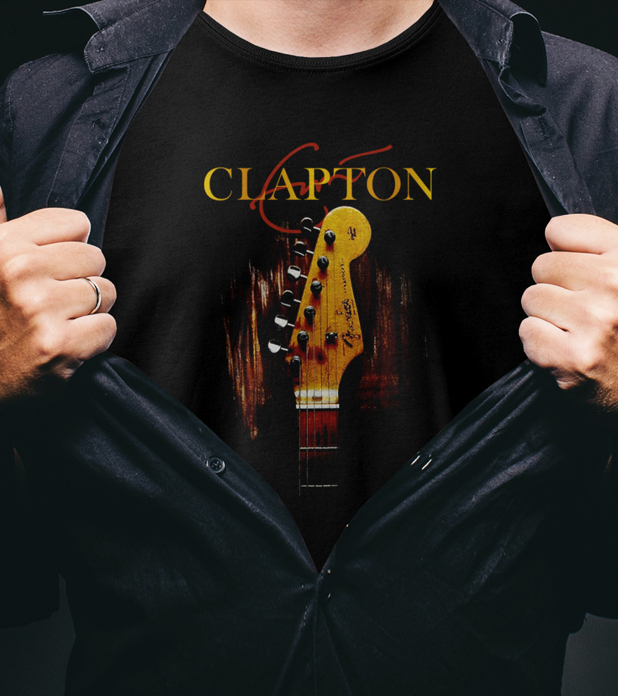 Clapton Guitar Headstock Art T-Shirt