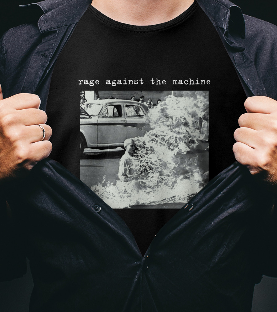 Rage Against The Machine Self-Immolation Protest Scene T-Shirt