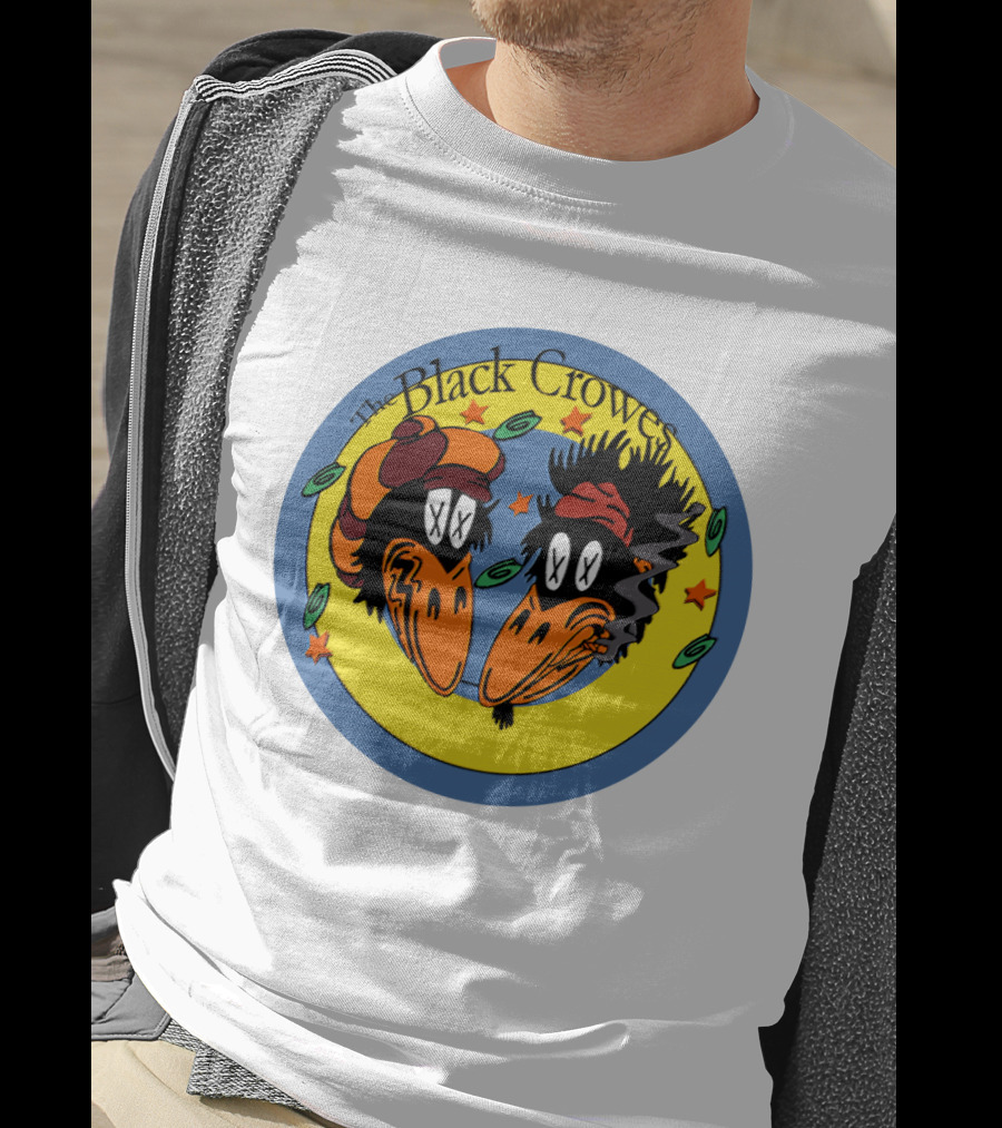 The Black Crowes Cartoon Birds Circle Stars T-Shirt