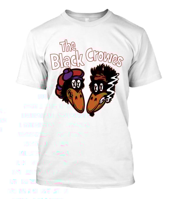 The Black Crowes Cartoon Band Logo Two Characters Smoking T-Shirt