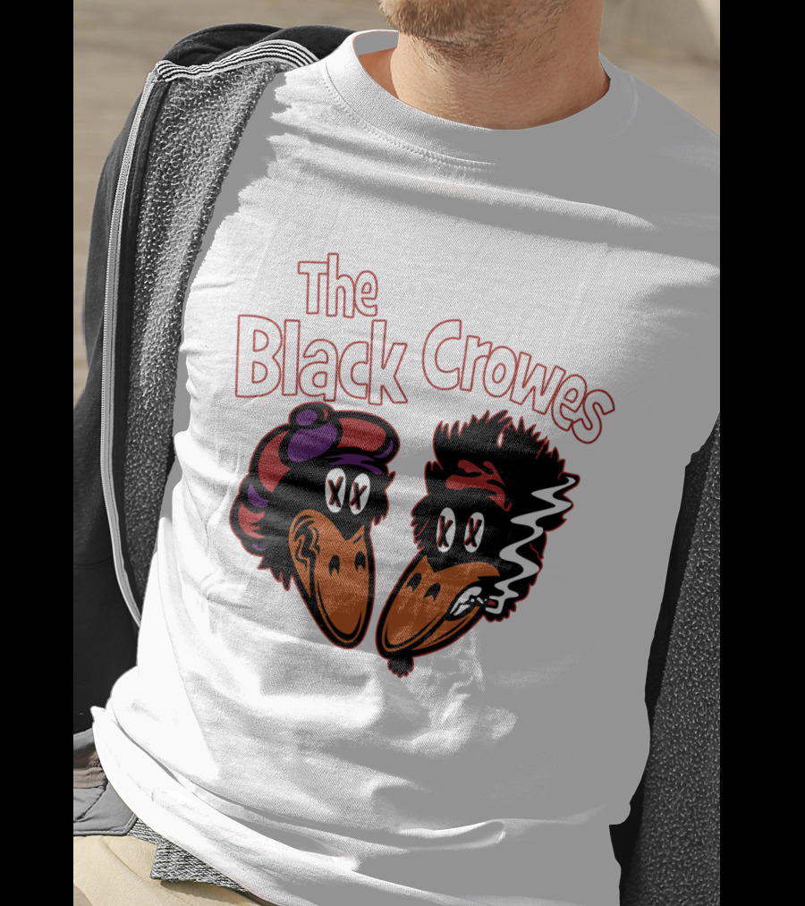 The Black Crowes Cartoon Band Logo Two Characters Smoking T-Shirt