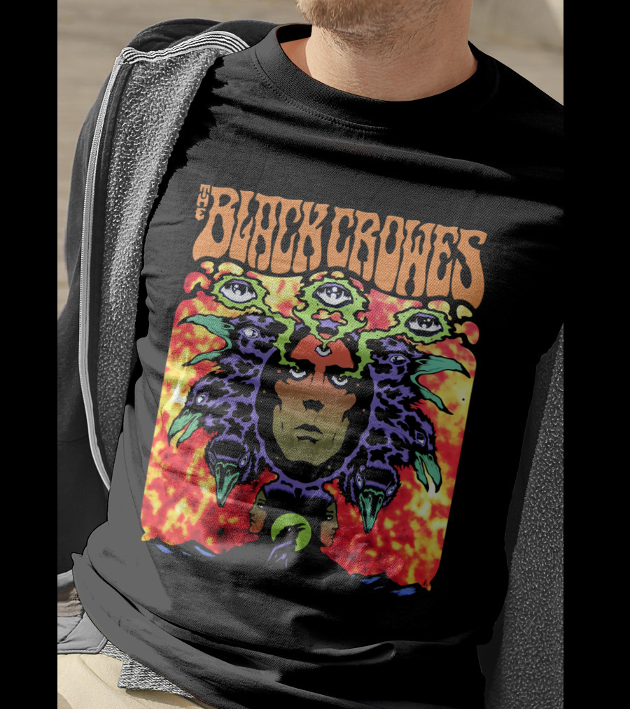 The Black Crowes Psychedelic Multicolor Face And Eyes T-Shirt