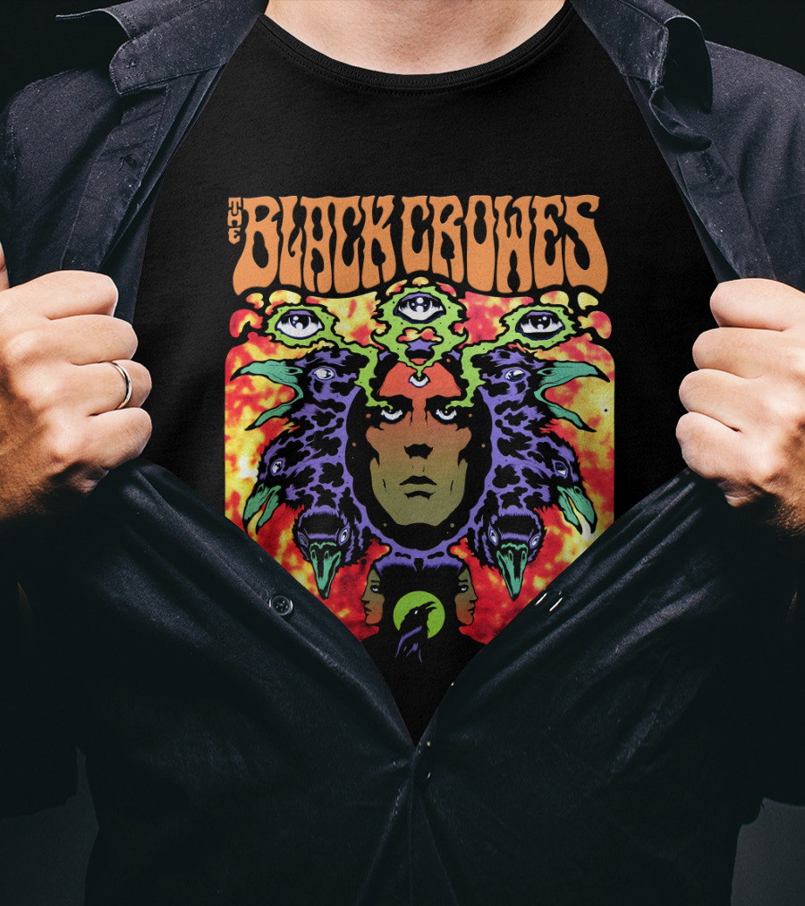 The Black Crowes Psychedelic Multicolor Face And Eyes T-Shirt