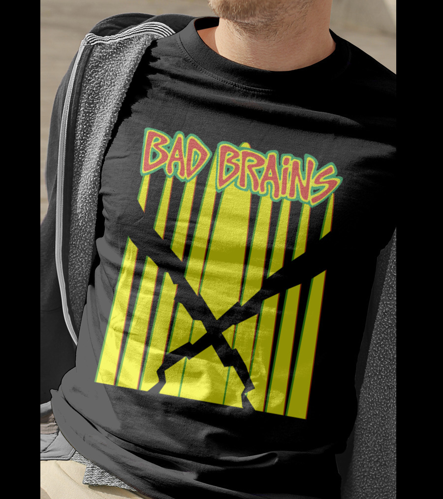 Bad Brains Yellow Stripes With Red And Green T-Shirt