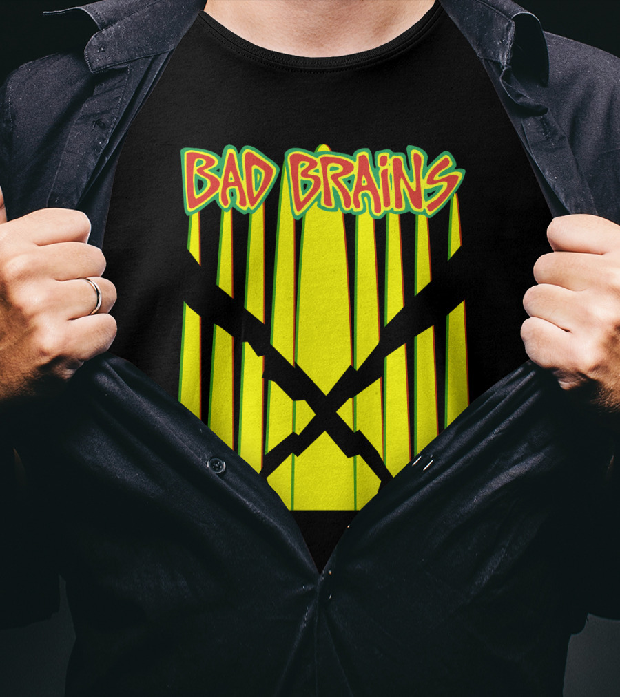 Bad Brains Yellow Stripes With Red And Green T-Shirt