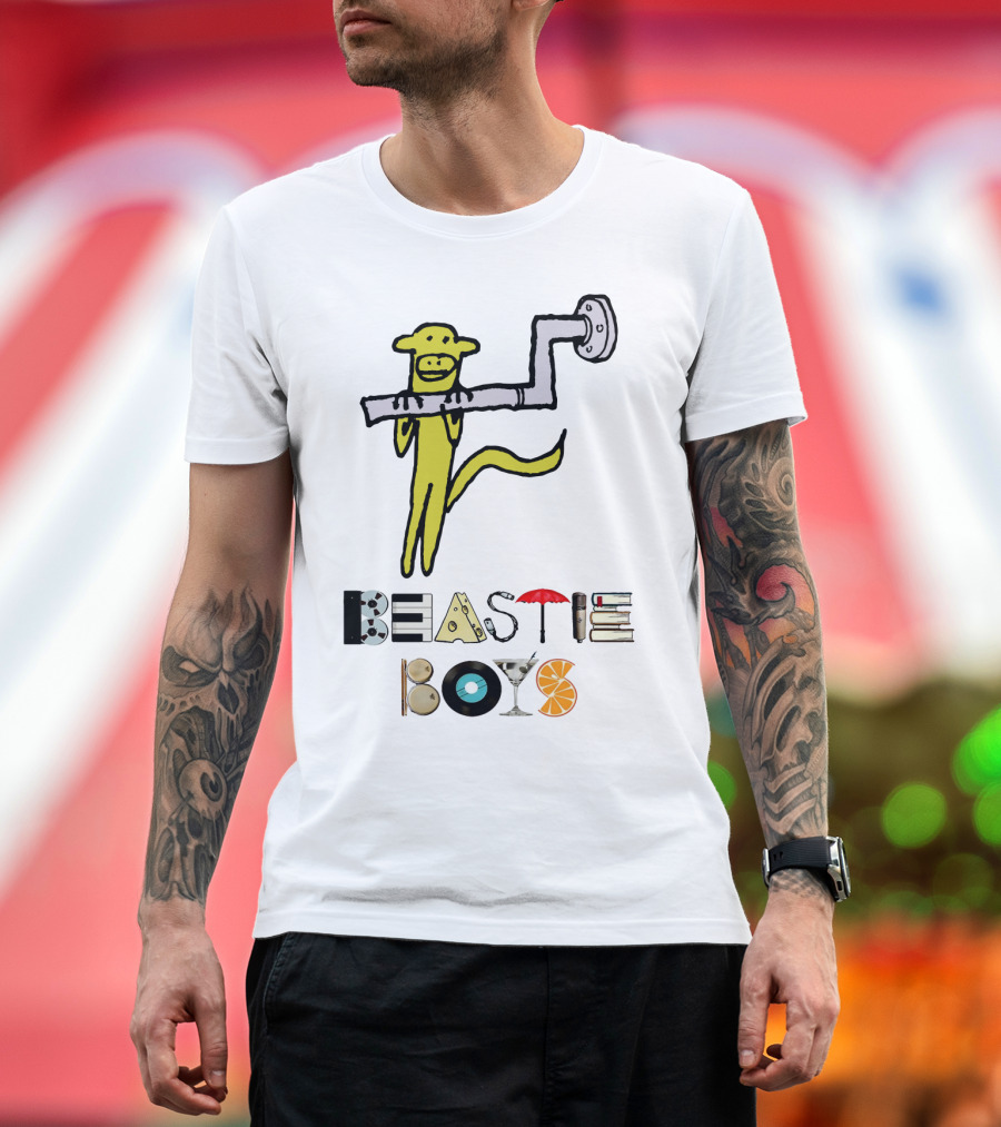 Beastie Boys Monkey And Pipe With Iconic Letters T-Shirt