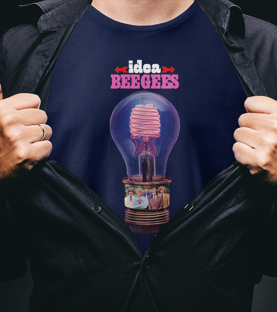 Idea Bee Gees Light Bulb Neon Photographic Group T-Shirt