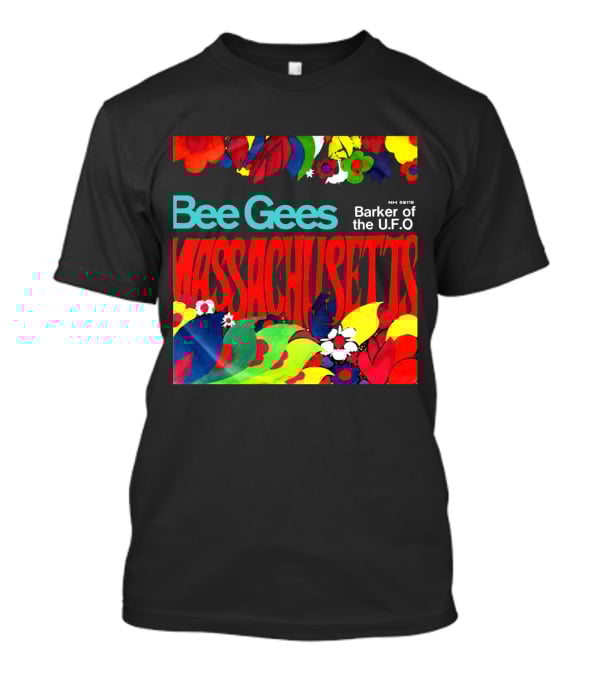 Bee Gees Massachusetts Barker Of The U.f.o. Floral Psychedelic Theme T-Shirt