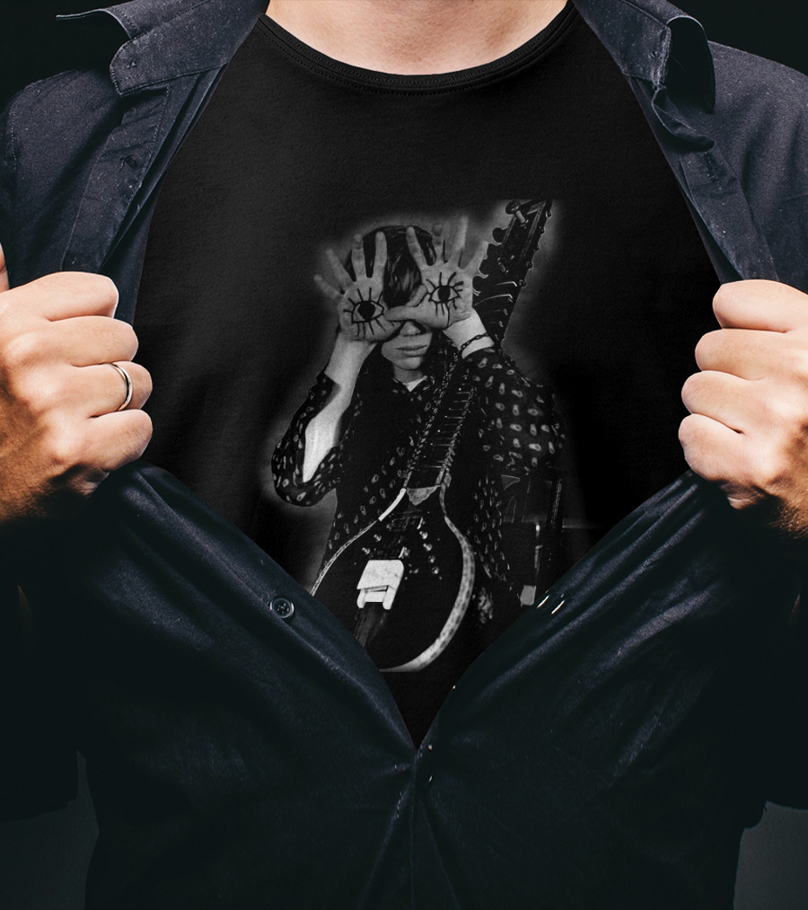Surreal Musician With Eyes On Hands And String Instrument T-Shirt