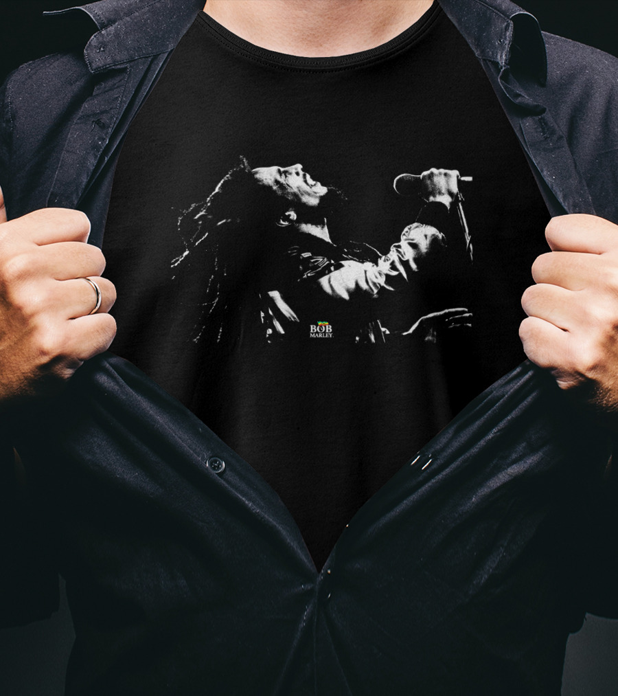 Bob Marley Live Performance Microphone Passion T-Shirt