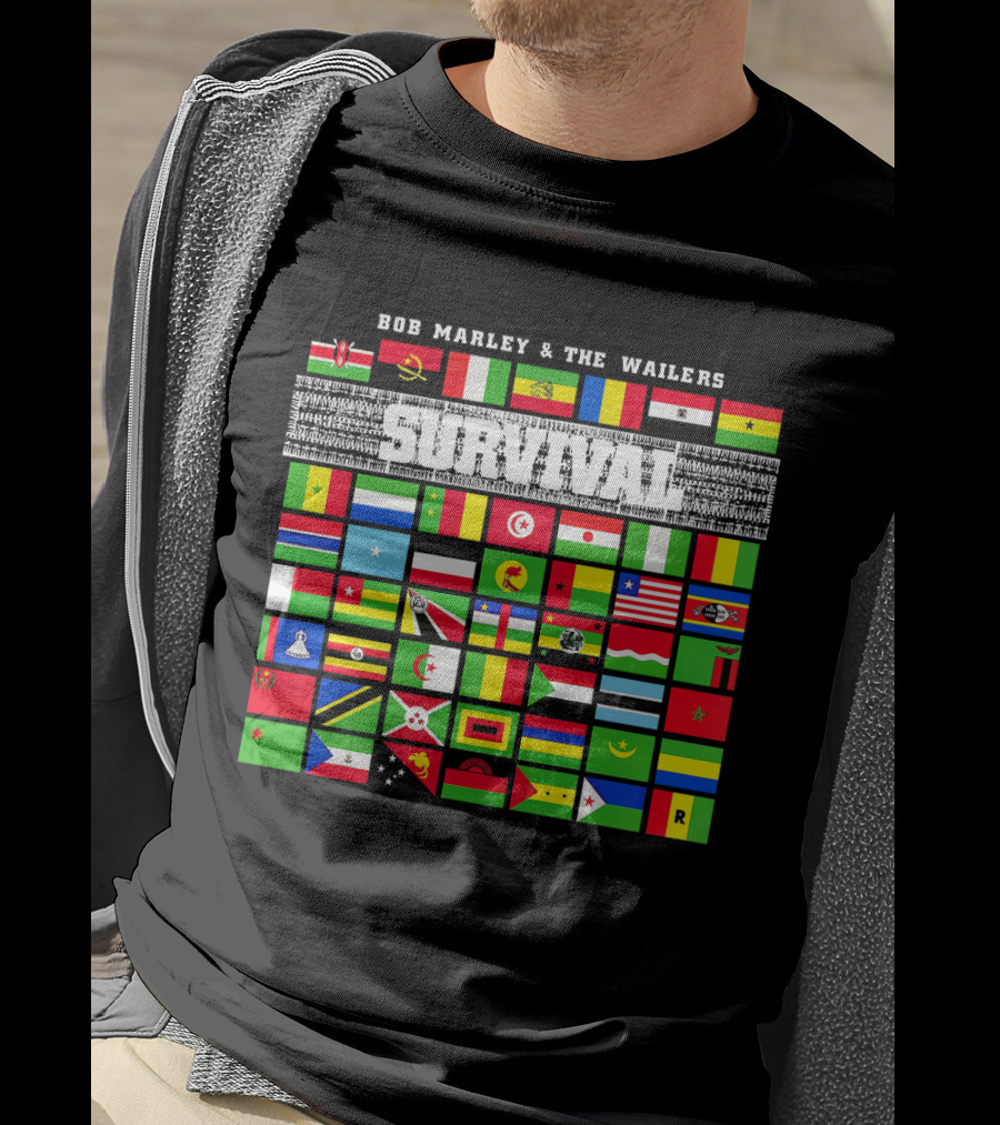 Bob Marley & The Wailers Survival Album Flags T-Shirt