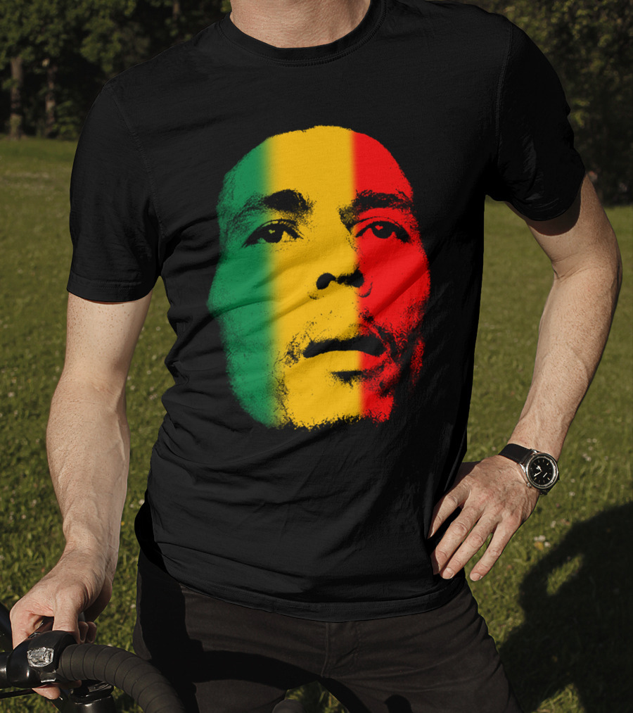 Bml Rasta Face Green Yellow Red T-Shirt