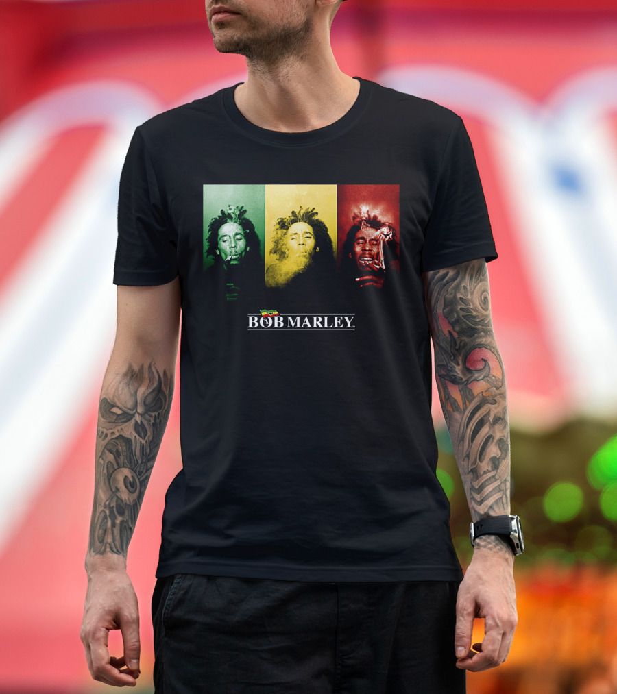 Bob Marley Rasta Tricolor Smoke T-Shirt