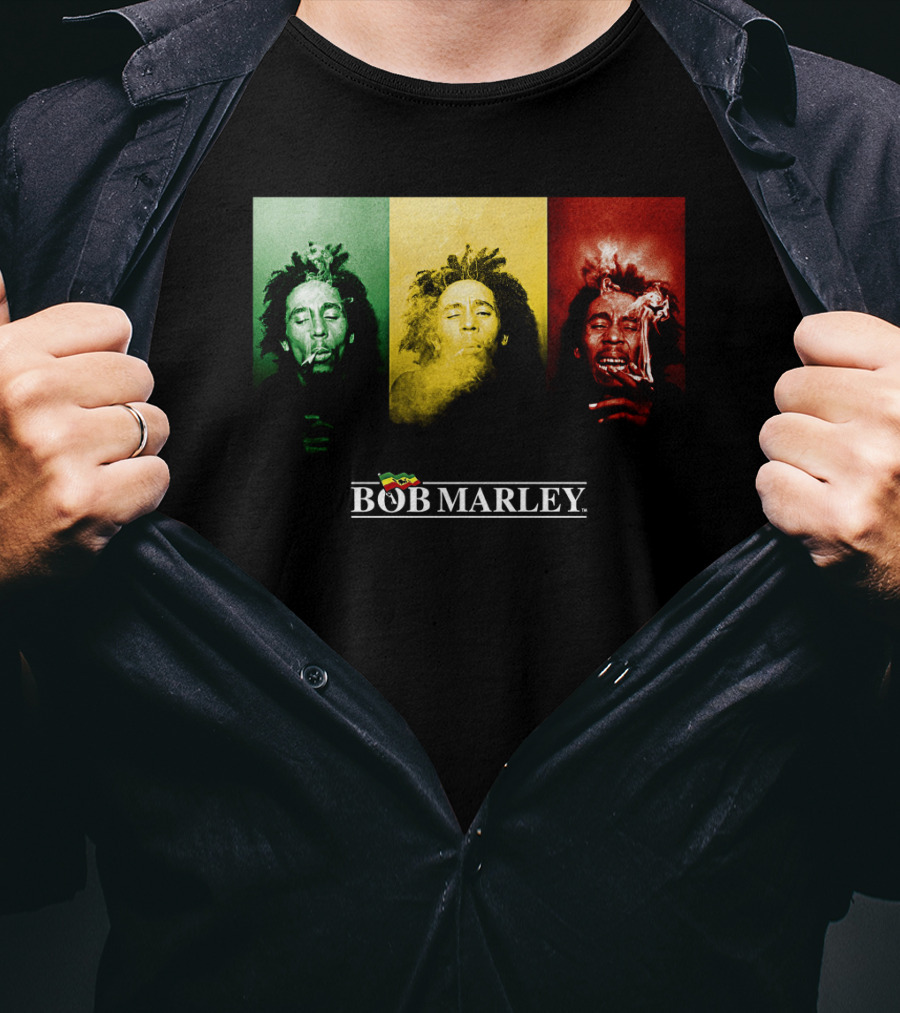 Bob Marley Rasta Tricolor Smoke T-Shirt