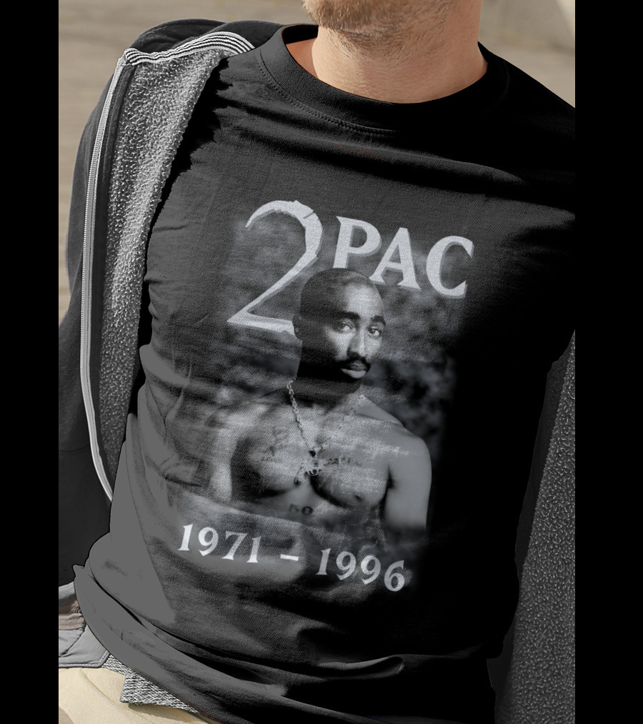 2Pac 1971-1996 Tribute Featuring Iconic Black And White T-Shirt