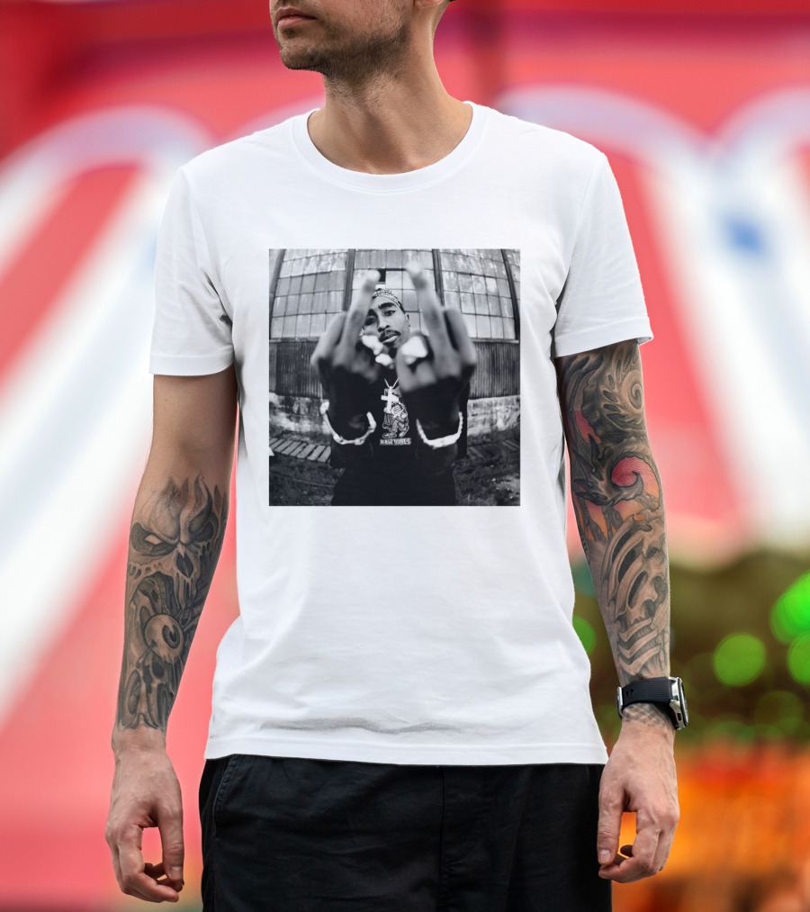 Makaveli Bandana Ring Finger Gesture T-Shirt