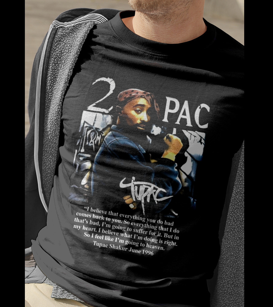 2Pac Shakur Quote June 1996 Graffiti Portrait T-Shirt