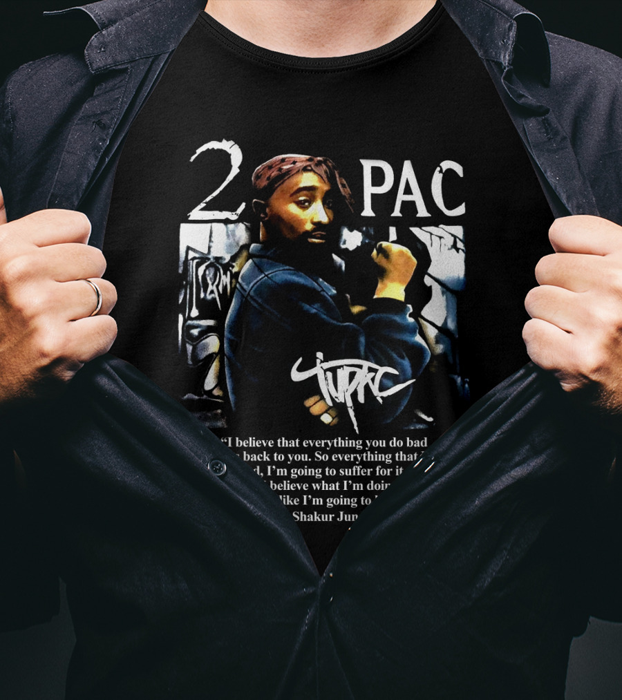 2Pac Shakur Quote June 1996 Graffiti Portrait T-Shirt