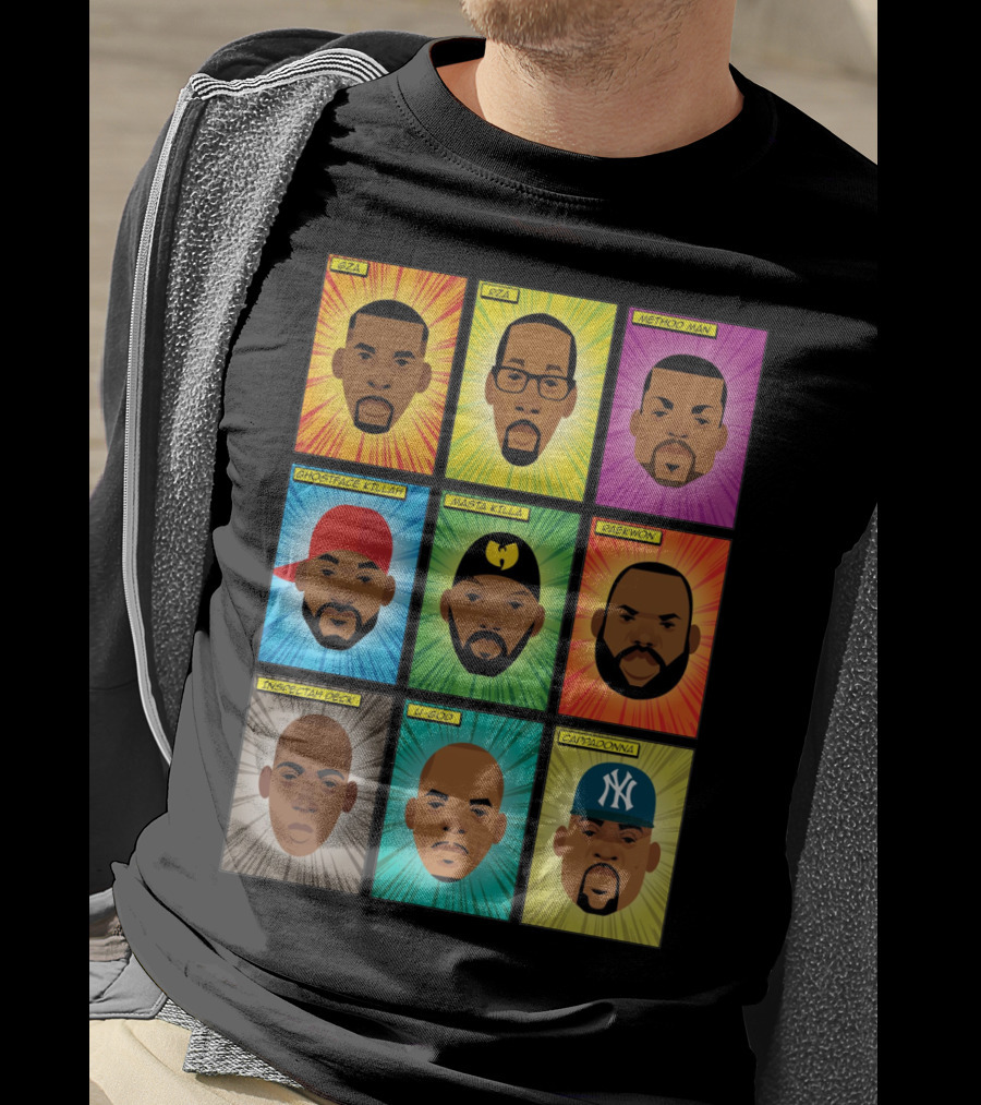 Wu-Tang Clan Gza Rza Method Man Ghostface Killah Masta Killa Raekwon Inspectah Deck U-God Cappadonna Portraits T-Shirt