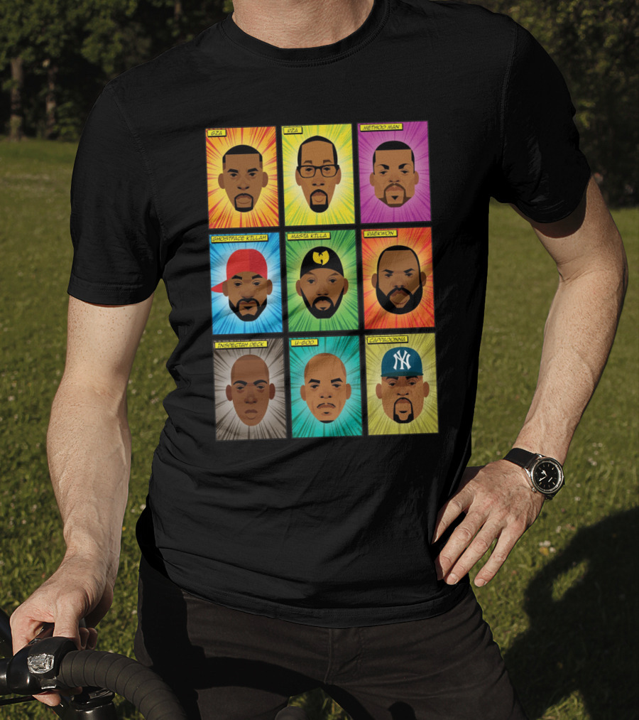 Wu-Tang Clan Gza Rza Method Man Ghostface Killah Masta Killa Raekwon Inspectah Deck U-God Cappadonna Portraits T-Shirt