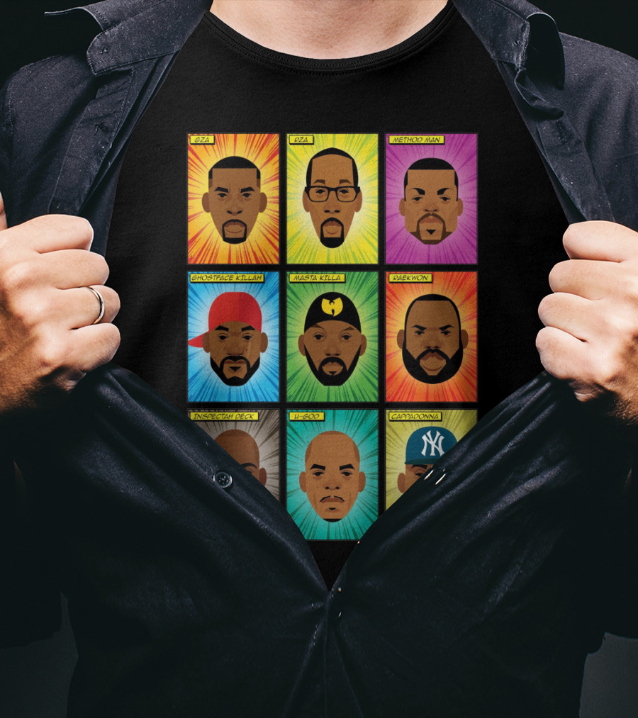Wu-Tang Clan Gza Rza Method Man Ghostface Killah Masta Killa Raekwon Inspectah Deck U-God Cappadonna Portraits T-Shirt