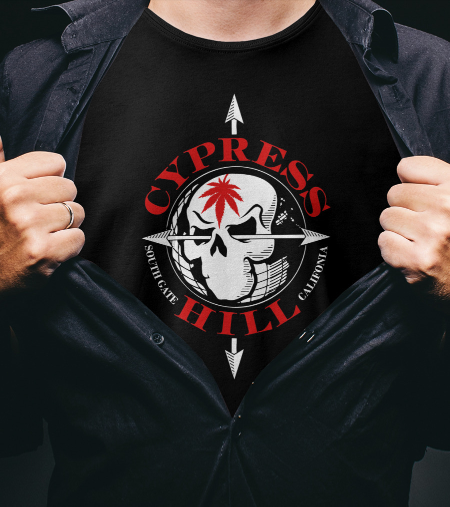 Cypress Hill South Gate California Skull And Arrow T-Shirt