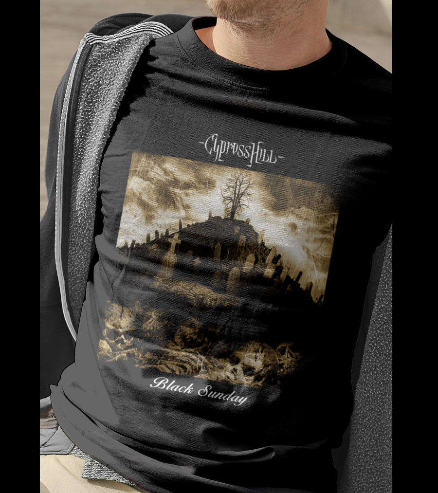 Cypress Hill Black Sunday Graveyard Skulls T-Shirt