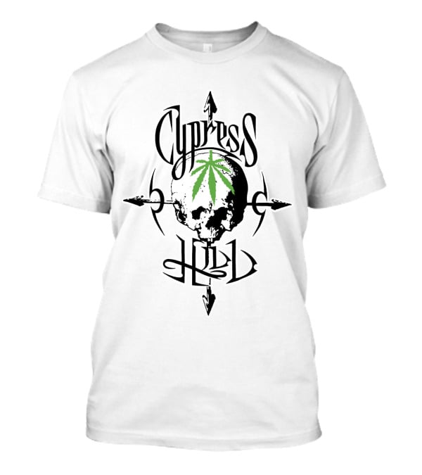 Cypress Hill Skull Logo With Green Leaf And Arrows T-Shirt