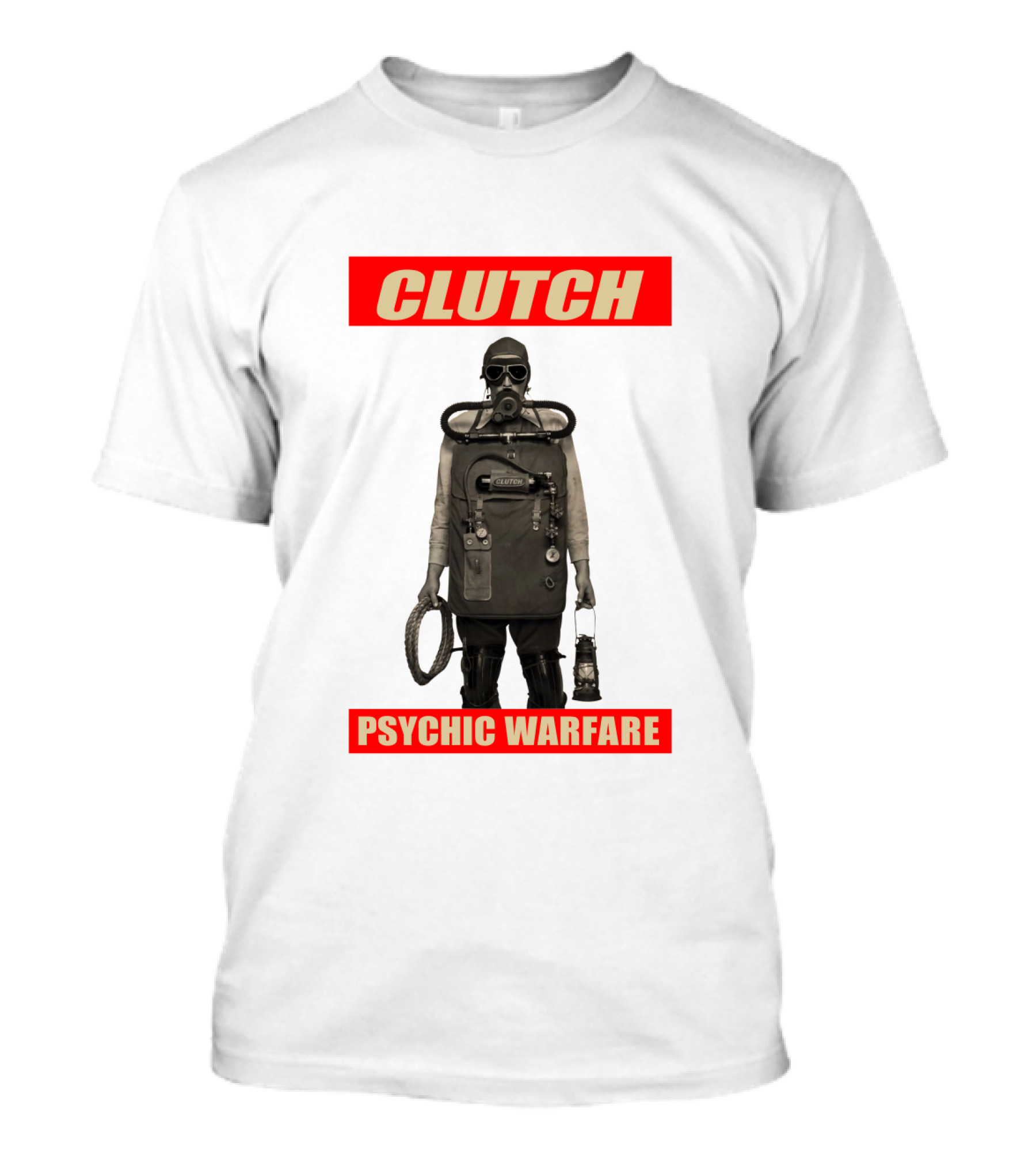 Clutch Psychic Warfare Vintage Gas Mask And Gear T-Shirt
