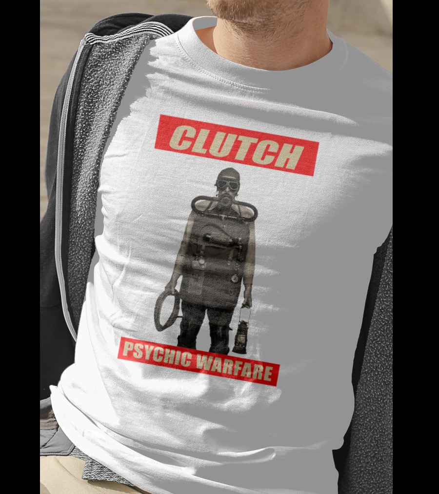 Clutch Psychic Warfare Vintage Gas Mask And Gear T-Shirt