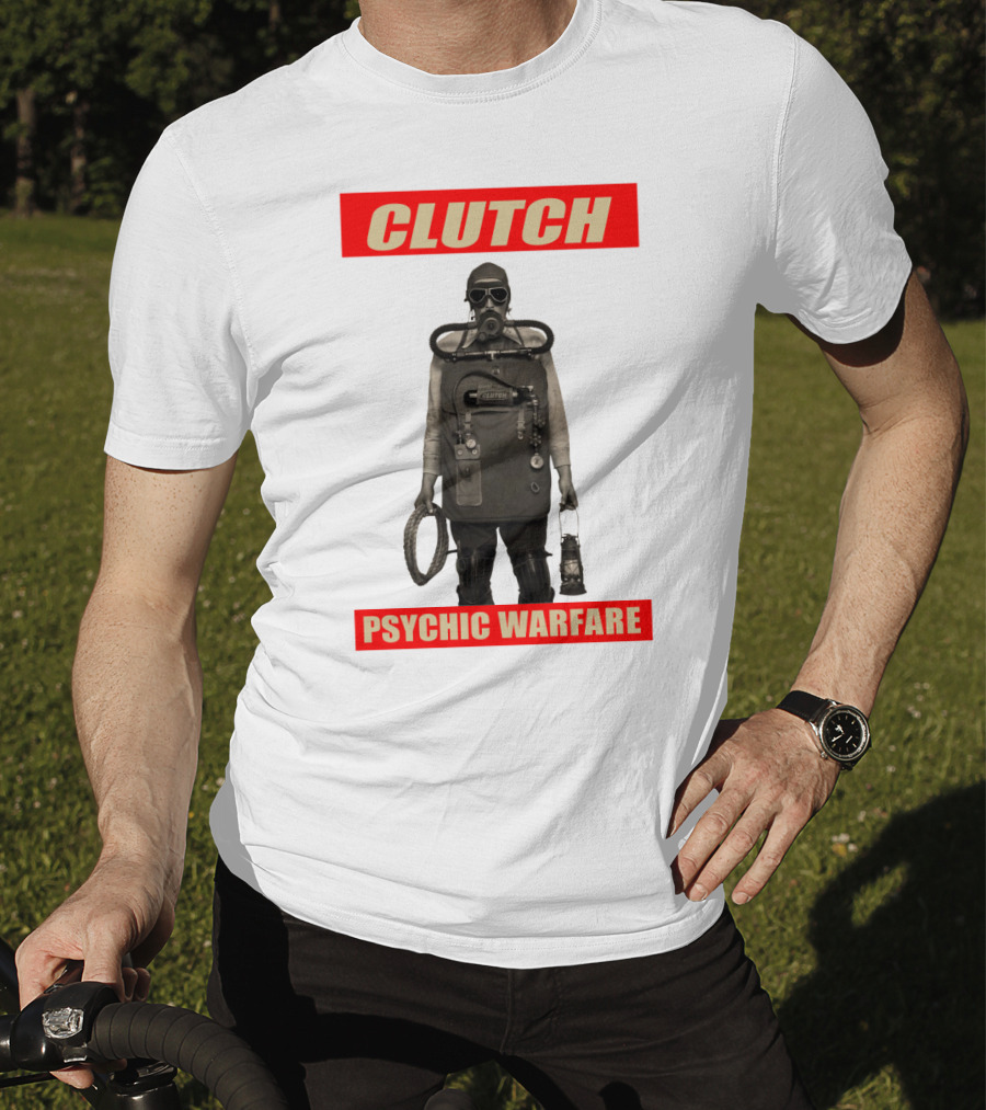 Clutch Psychic Warfare Vintage Gas Mask And Gear T-Shirt