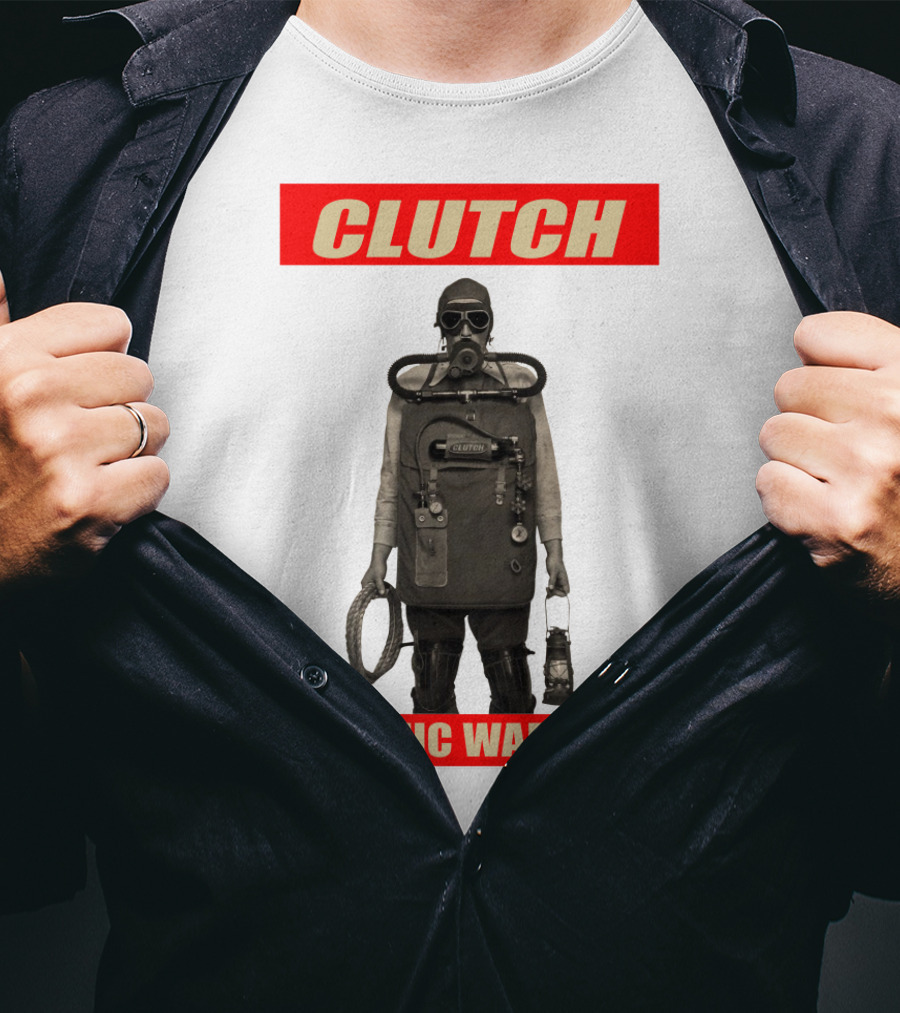 Clutch Psychic Warfare Vintage Gas Mask And Gear T-Shirt
