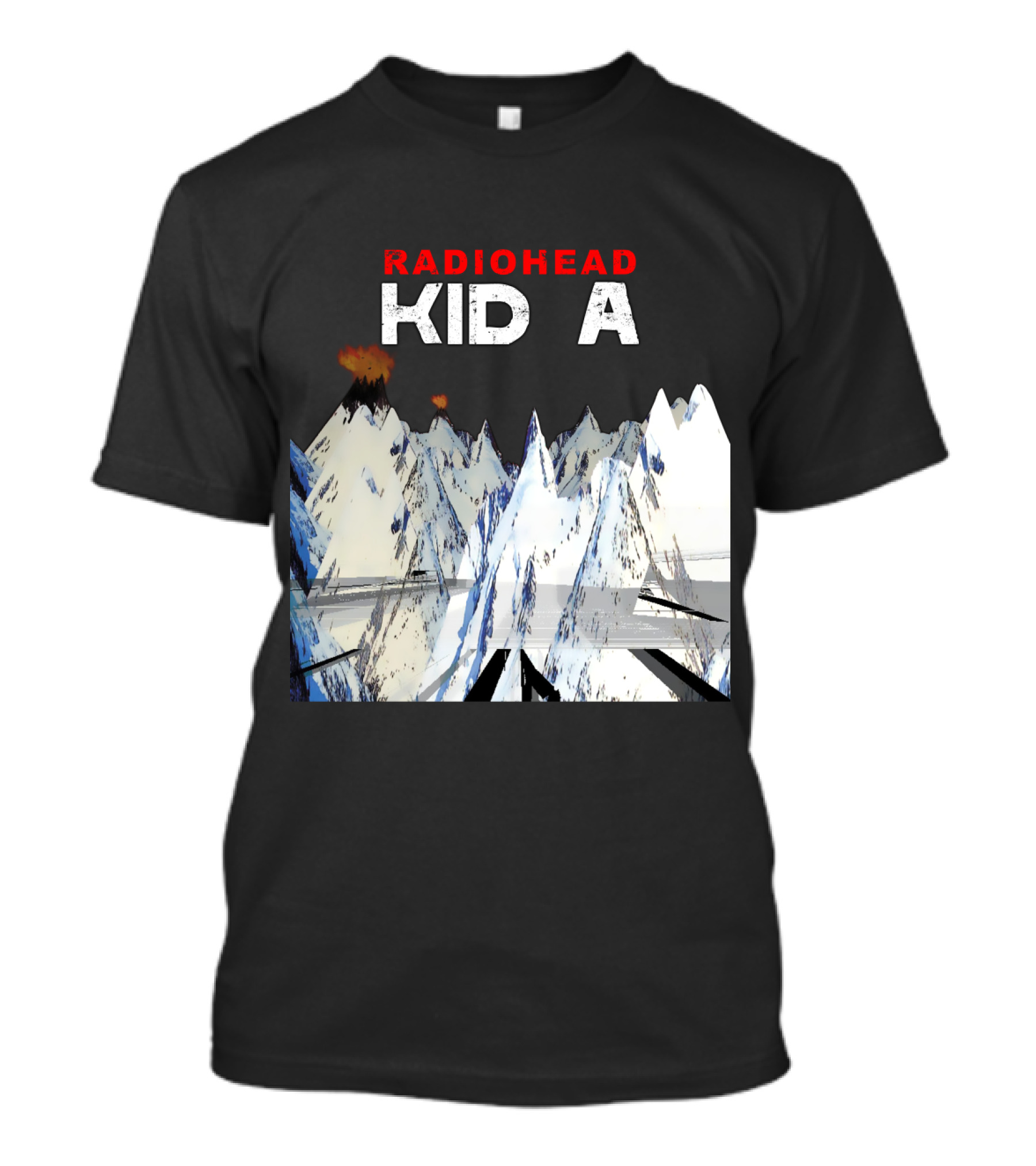 Radiohead Kid A Snow-Capped Mountain Explosion Scene T-Shirt