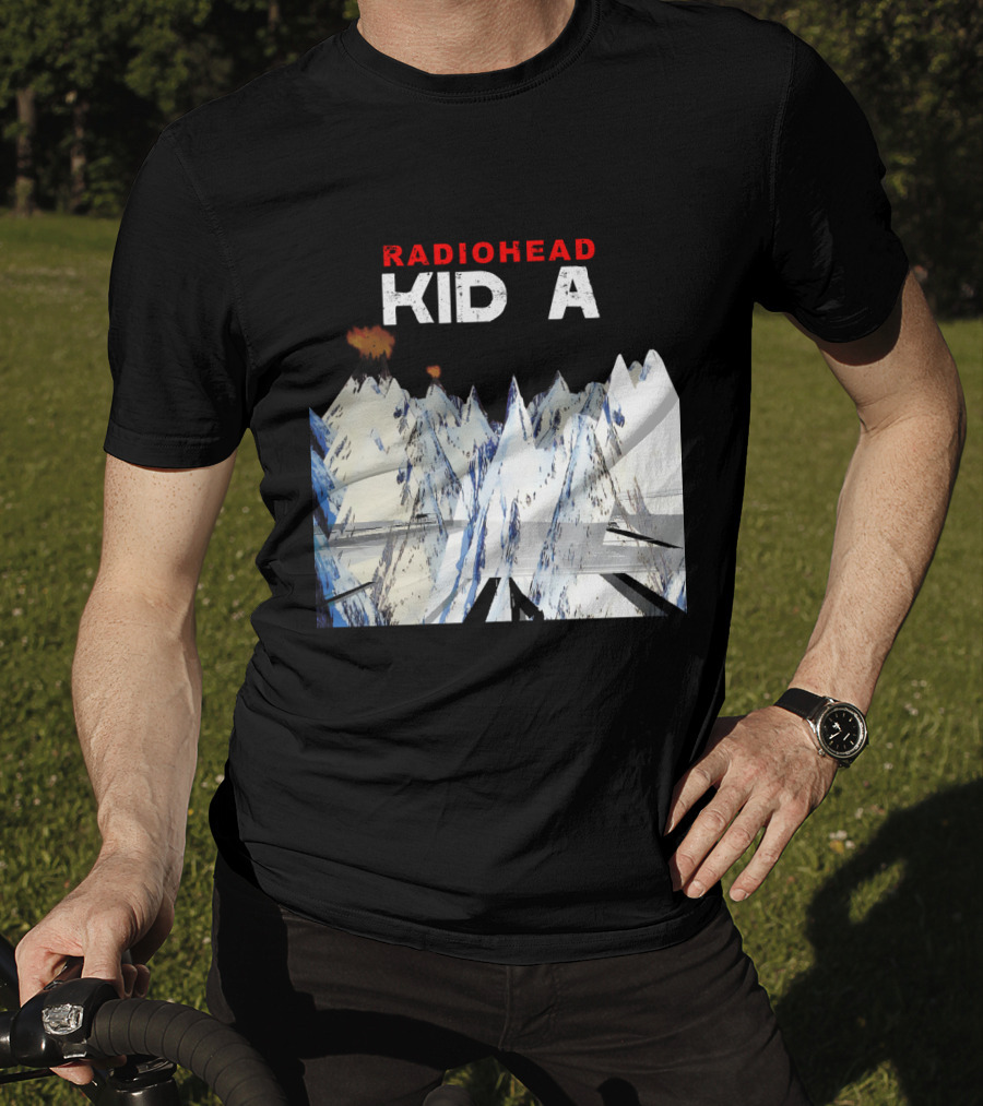 Radiohead Kid A Snow-Capped Mountain Explosion Scene T-Shirt