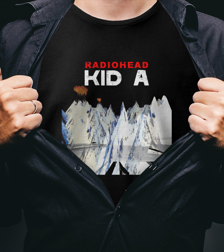 Radiohead Kid A Snow-Capped Mountain Explosion Scene T-Shirt
