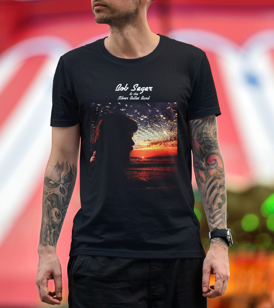 Bob Seger & The Silver Bullet Band Sunset Ocean Silhouette Scene T-Shirt
