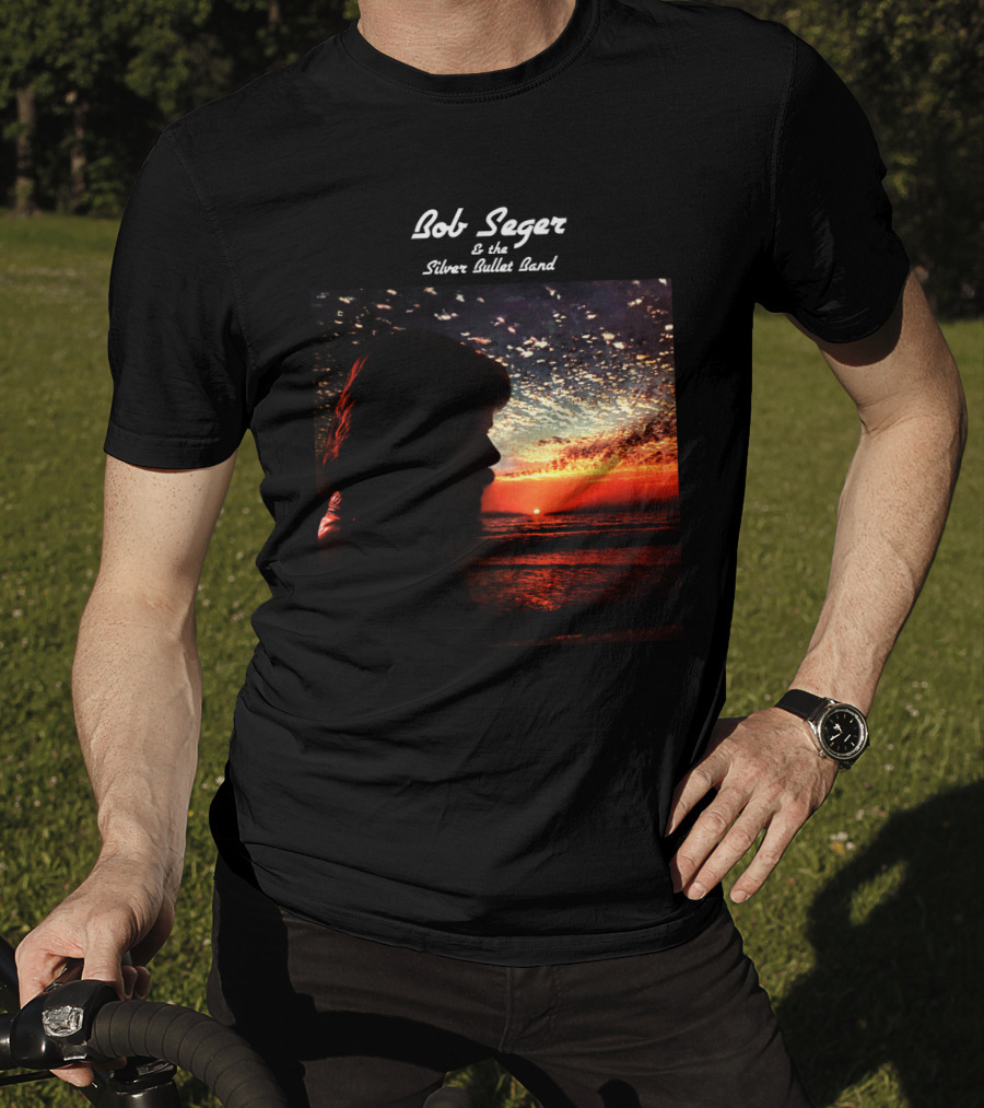 Bob Seger & The Silver Bullet Band Sunset Ocean Silhouette Scene T-Shirt