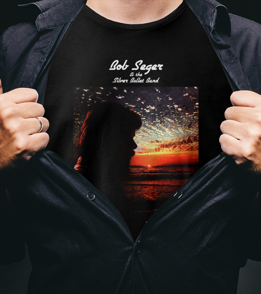 Bob Seger & The Silver Bullet Band Sunset Ocean Silhouette Scene T-Shirt
