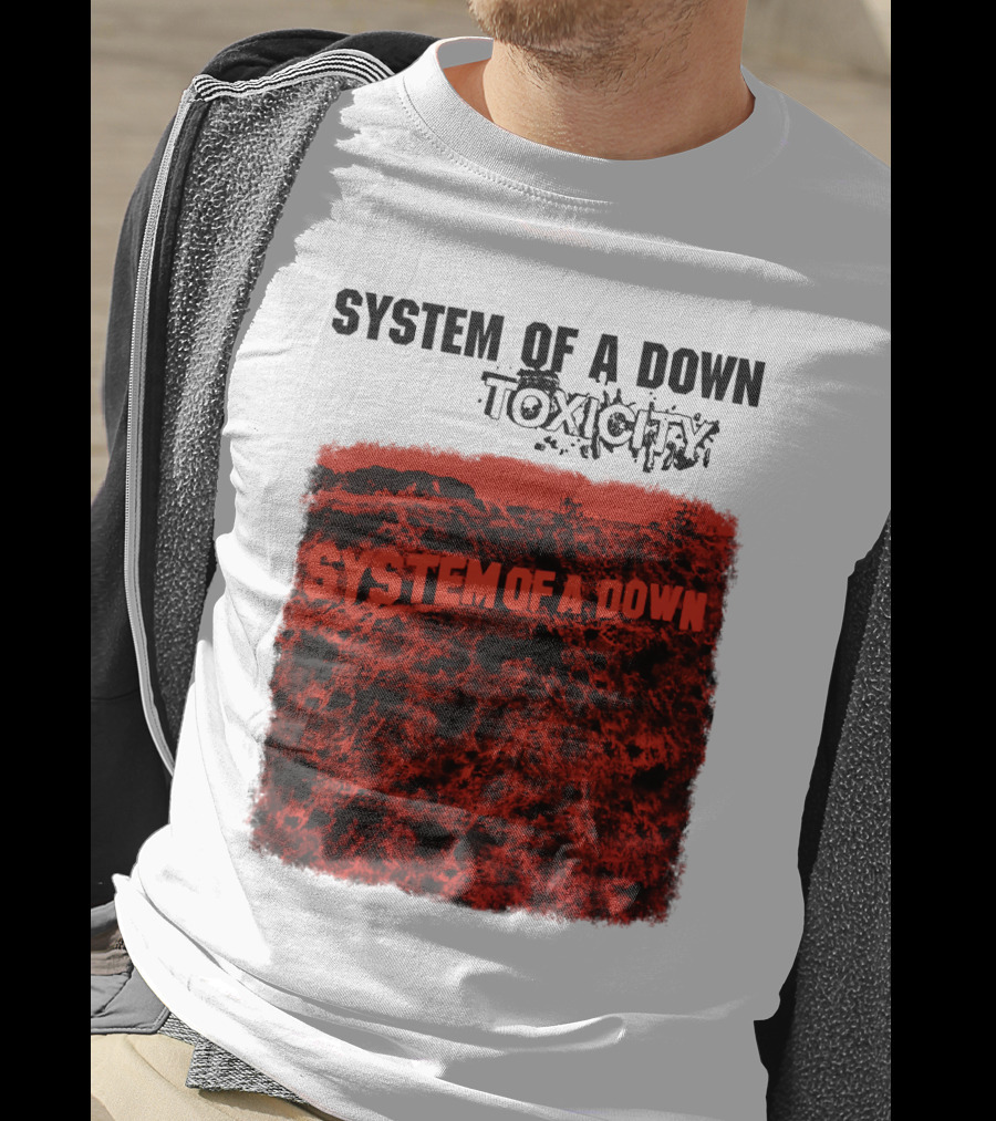 System Of A Down Toxicity Album Cover Red T-Shirt