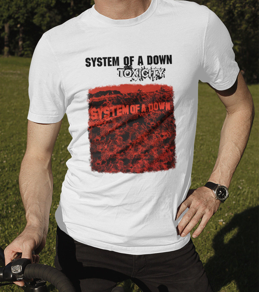System Of A Down Toxicity Album Cover Red T-Shirt