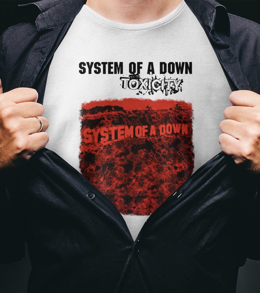 System Of A Down Toxicity Album Cover Red T-Shirt