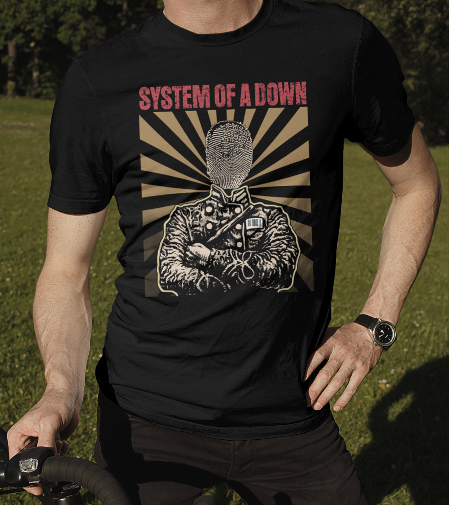 System Of A Down Fingerprint Portrait Starburst T-Shirt