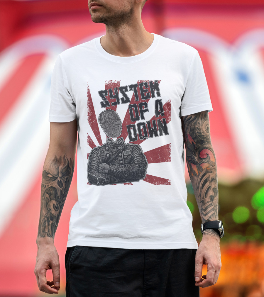 System Of A Down Fingerprint Face Soldier T-Shirt
