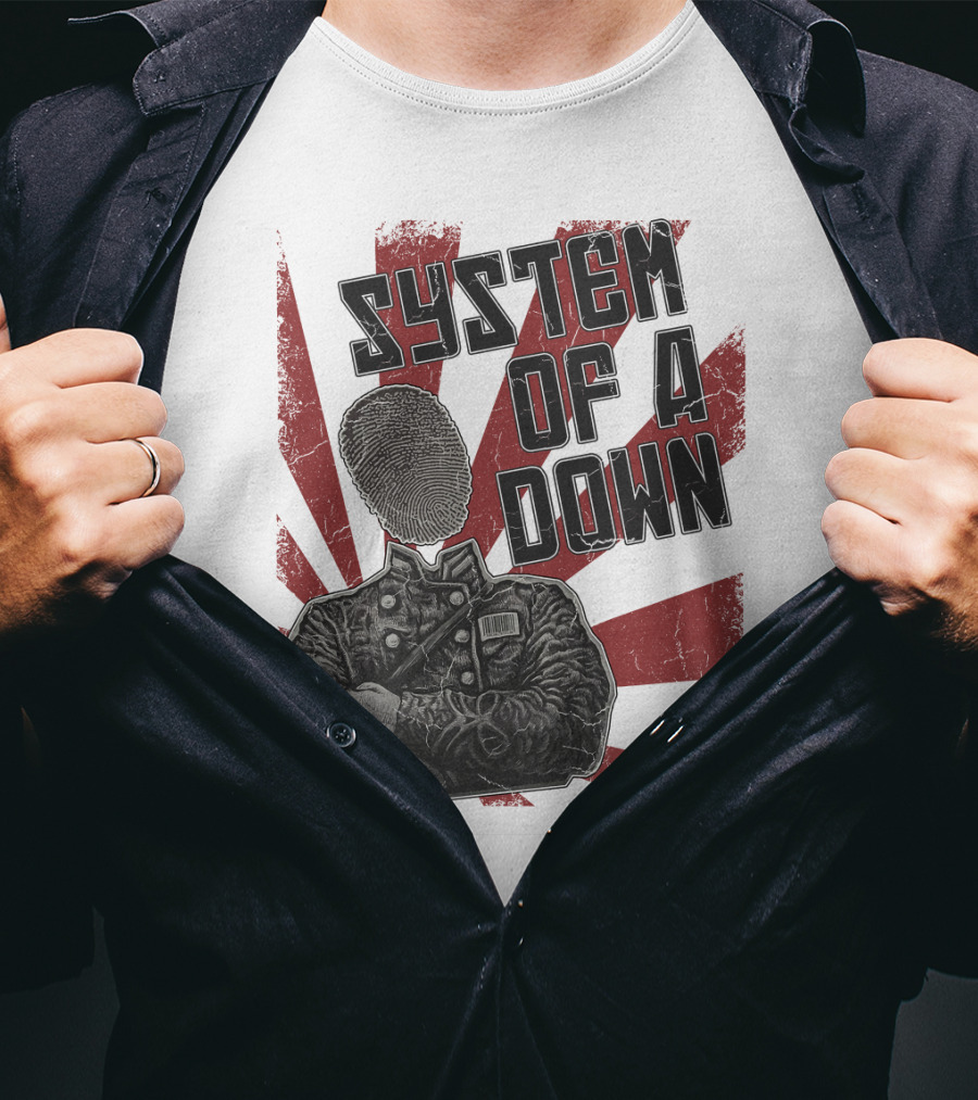 System Of A Down Fingerprint Face Soldier T-Shirt