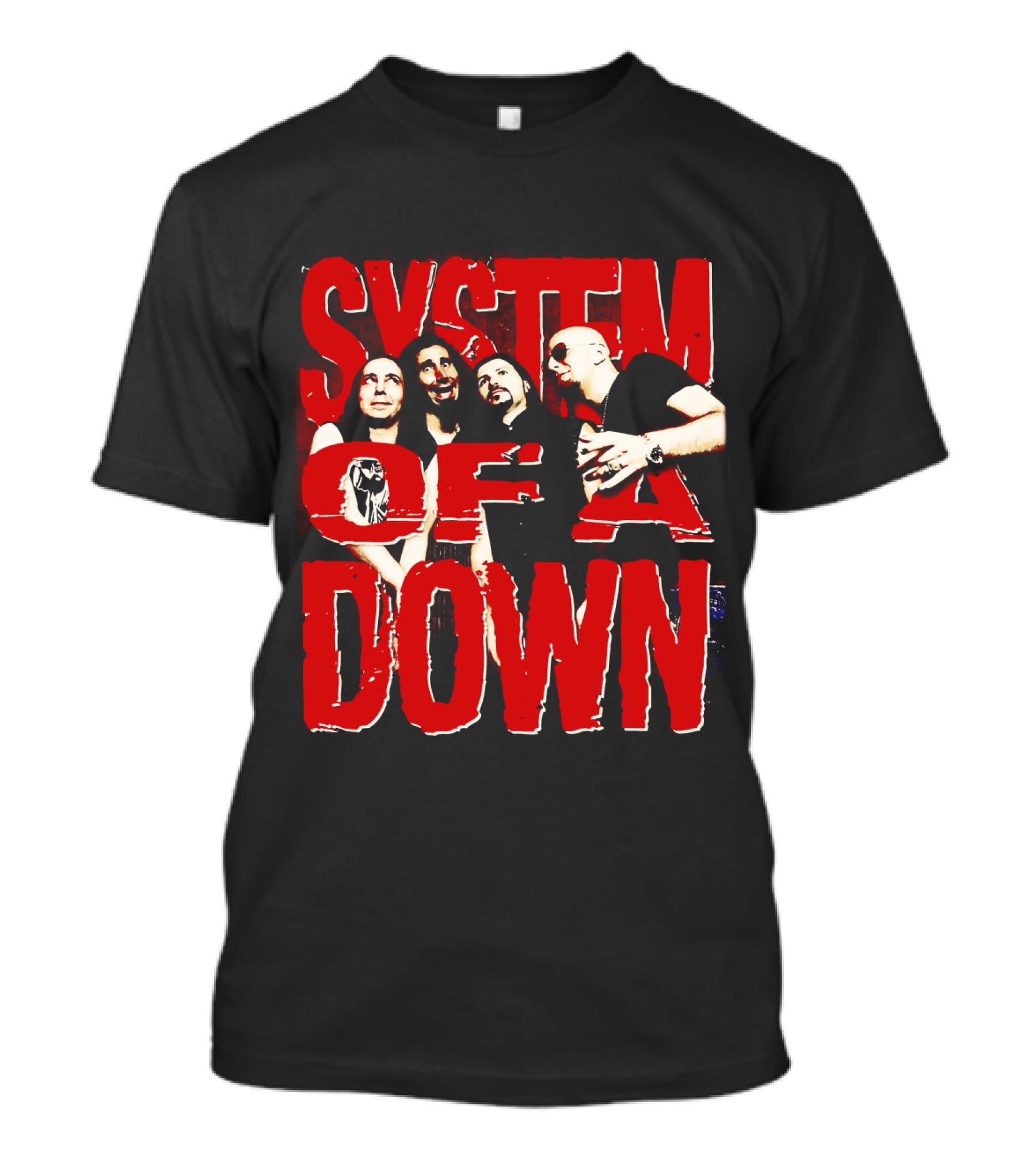 System Of A Down Band Members Red T-Shirt