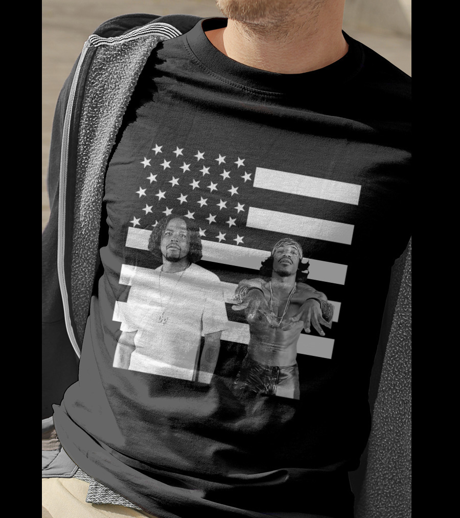Outkast American Flag Style Black And White Duo T-Shirt