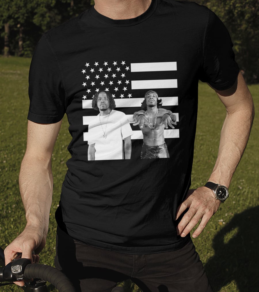 Outkast American Flag Style Black And White Duo T-Shirt